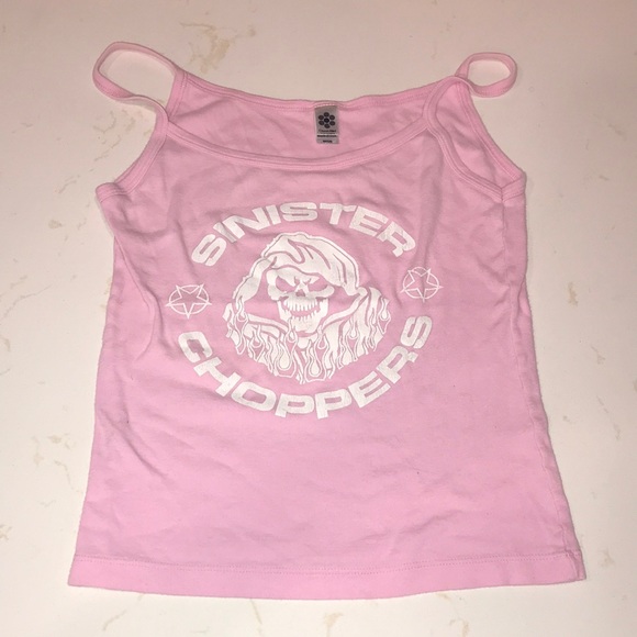 Baby pink “SINISTER CHOPPERS” tank - Picture 1 of 4